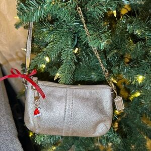 Coach Gold Mini Bag with Red Charm